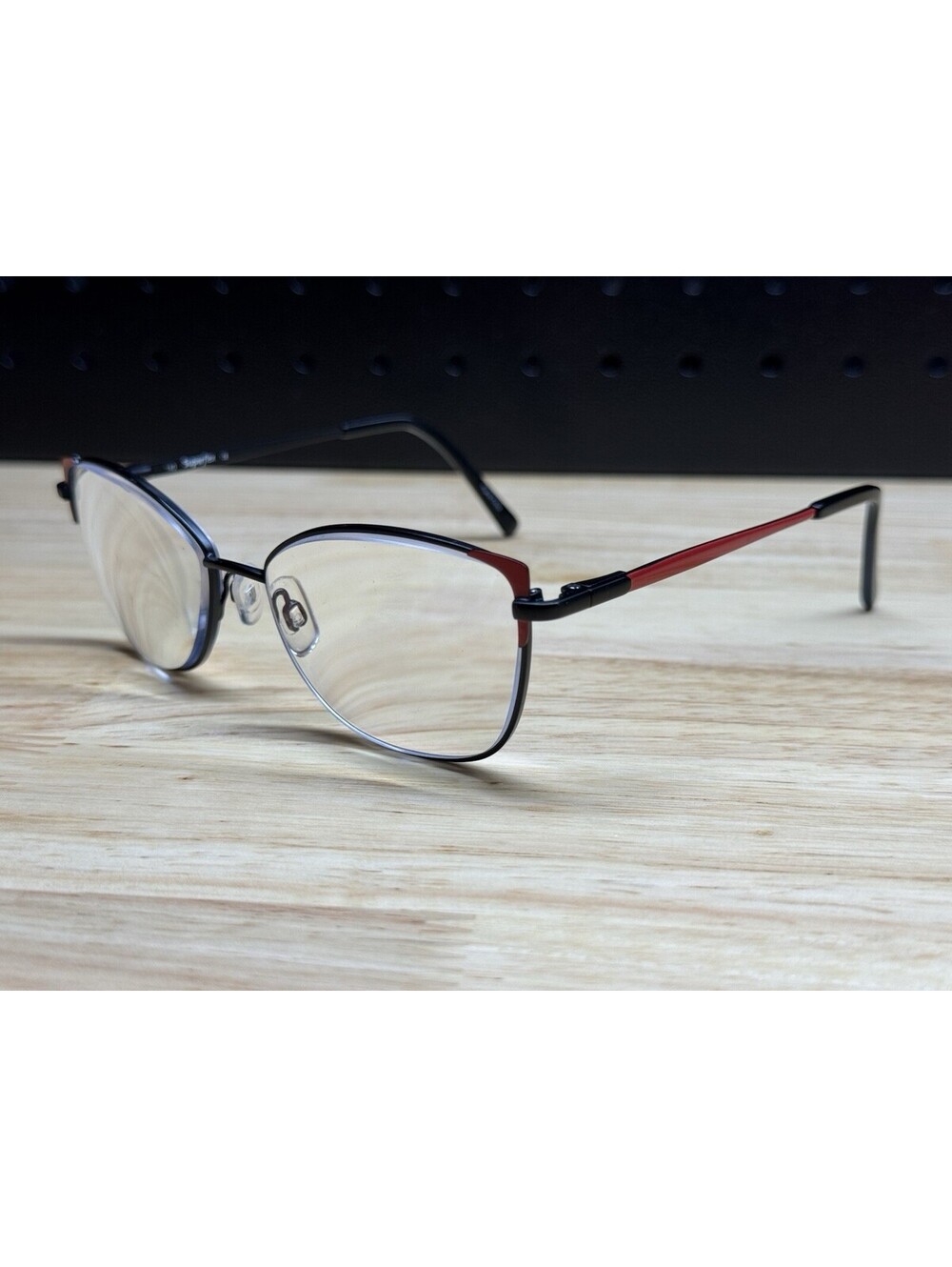 Superflex SF-631 S210 Black Red Women’s Cat Eye Eyeglasses Frames 54[]16-135
